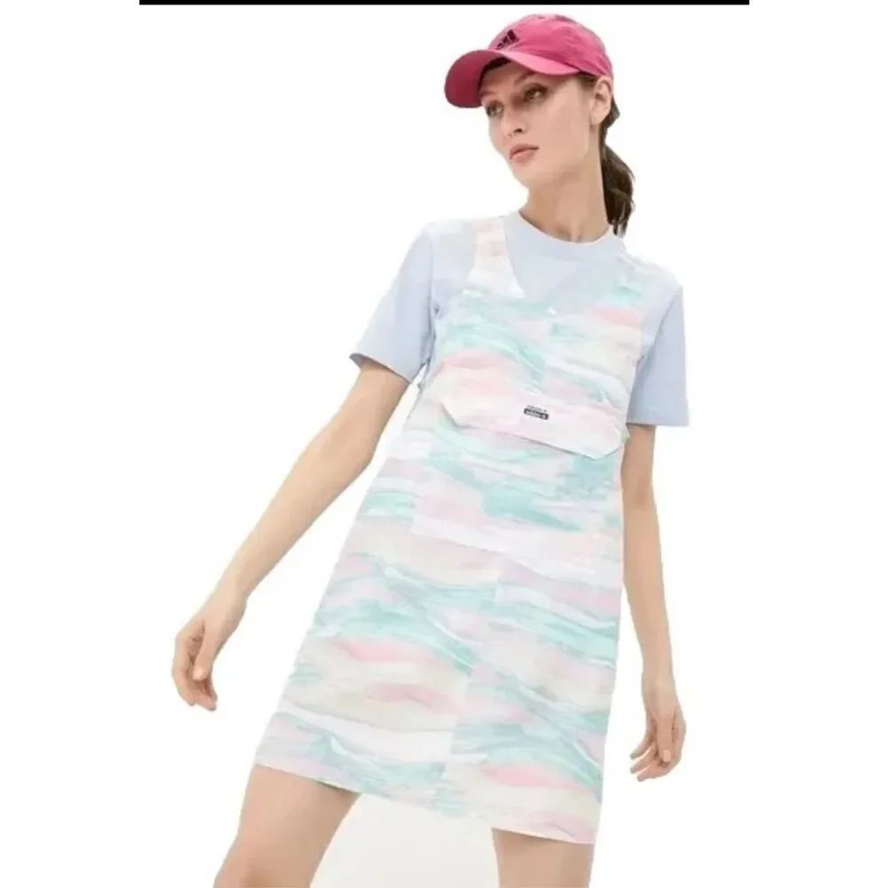Adidas Womens R.Y.V. Dress Marble Pastel Pink/Green/White medium golf hiking